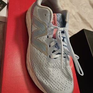 New Balance Women's Light Blue and Pink Sneakers
